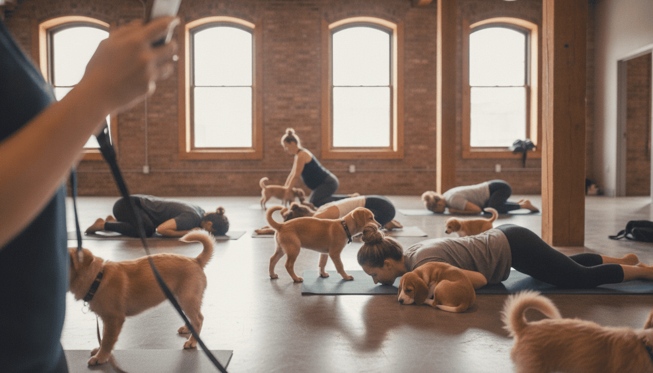 Puppy Yoga at Yodega Benefitting Local Rescue Puppies