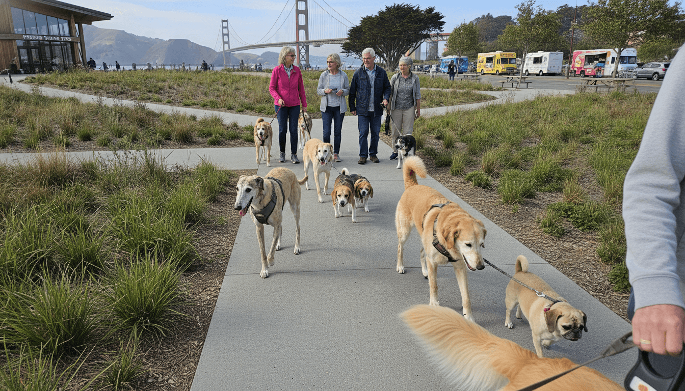 Senior Stroll with Good Dog Happy Dog