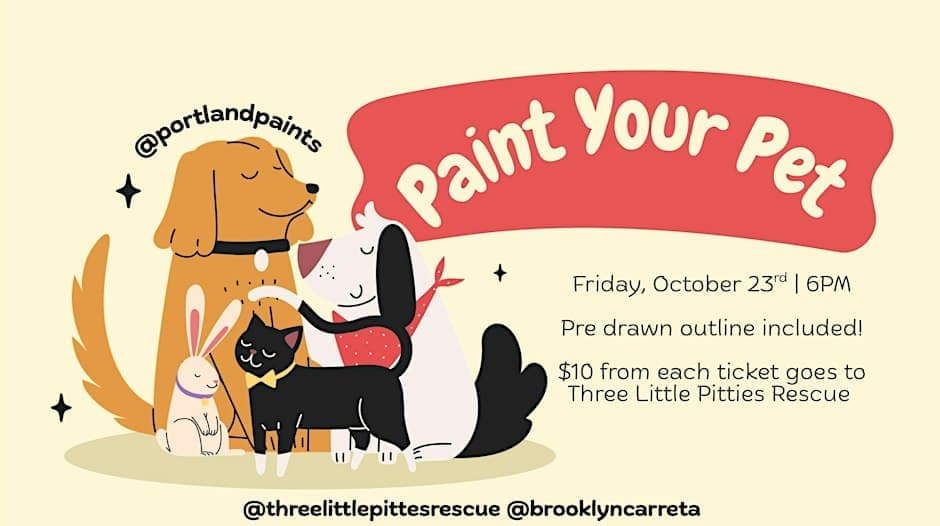 Paint Your Pet With Three Little Pitties Rescue