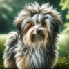 A Crested Havanese mixed dog breed