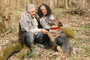 senior dog with new owners