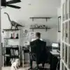 working from home with dog